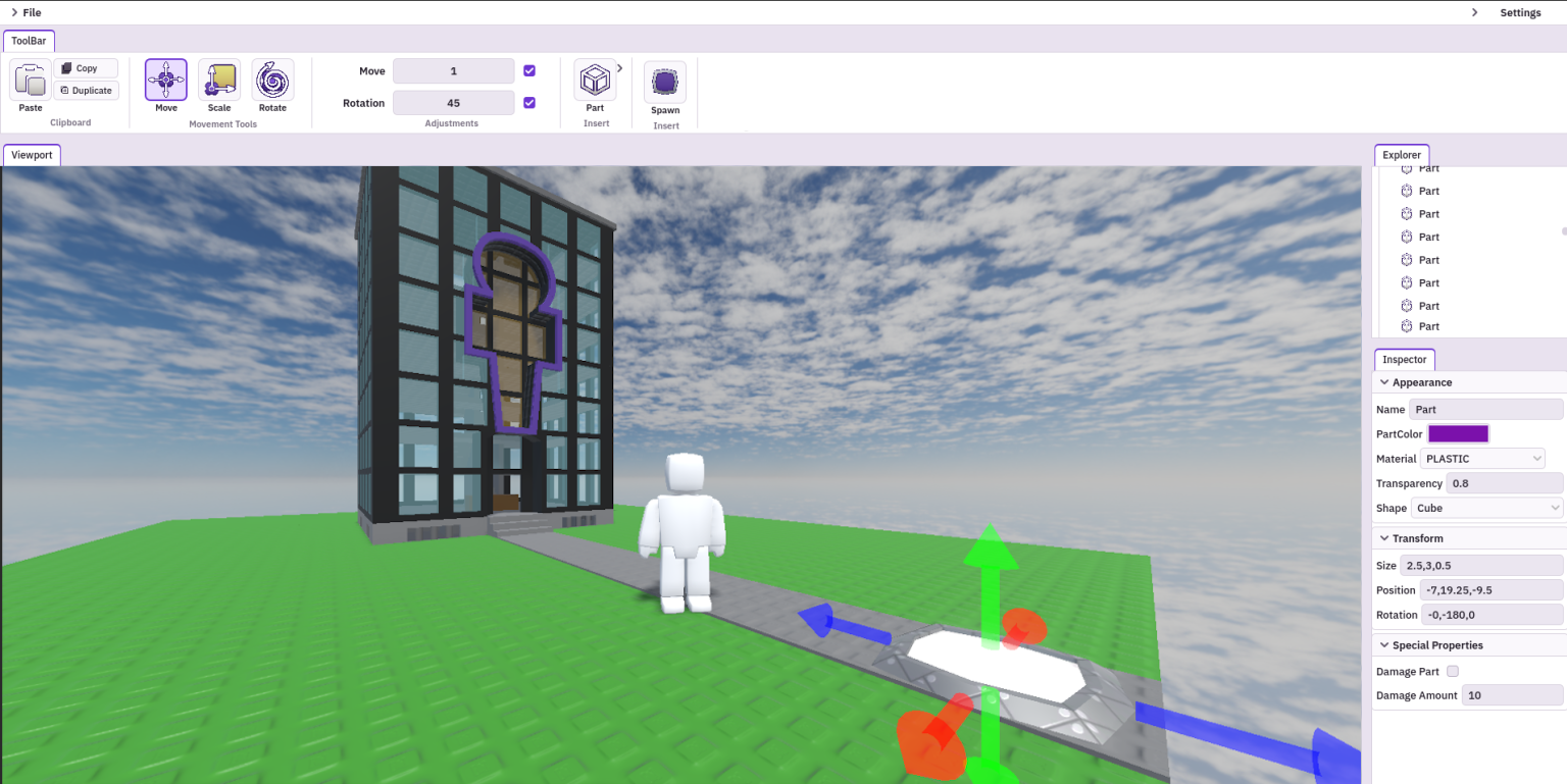 Untitled Sandbox editor showing the 3D workspace and tool palette